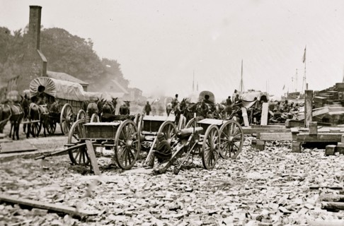 City Point, Virginia. Unloading supplies from transports 1863