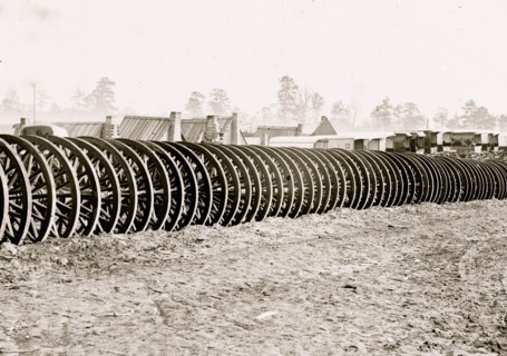 City Point], Virginia (vicinity). Park of army wagon wheels 1864
