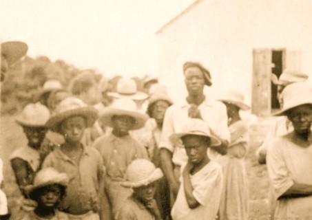 Cleveland Simmons (tallest), and others, Old Bight, Cat Island, Bahamas, 1935