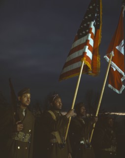 Color guard of Black Engineers 1944