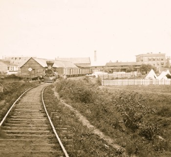 Culpeper Court House, Va. Freight train on Orange and Alexandria Railroad 1862