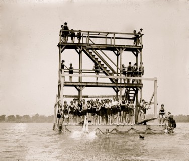 Diving Platform in in the Tidal Basin in Washington DC 1923