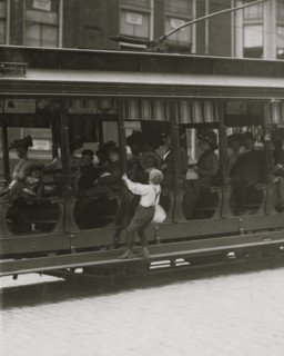 9 Year Old Wilmington Newsboy flips Trolleys 1910