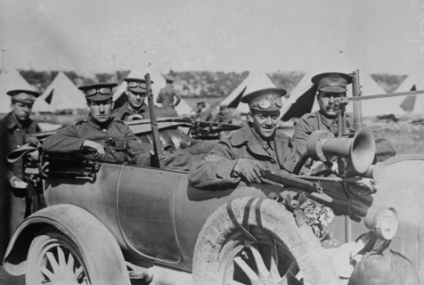 English Army Motor Scouts bearing Rifles 1918