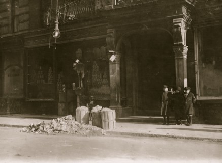 Entrance to licensed tenements, 170-172 Thompson Street, N.Y., where home-work flourishes. 1912