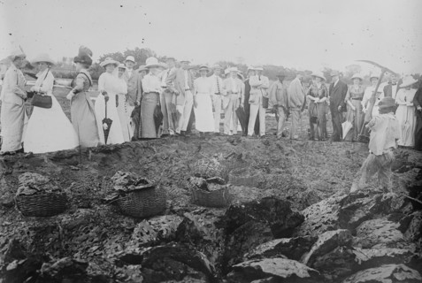 Examining the pitch beds in Jamaica, Trinidad