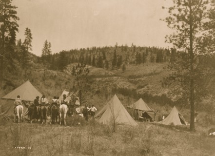 Author's camp among the Spokan 1910