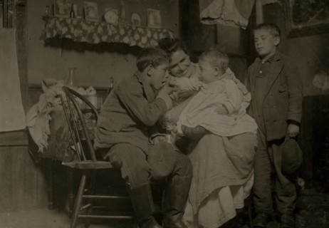 Portuguese immigrants John Sousa, his mother and some brothers and sisters.  1912