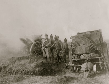 German field gun in action