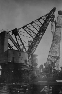 Giant Crane Lift Battleship Tower at Newport News Shipbuilding