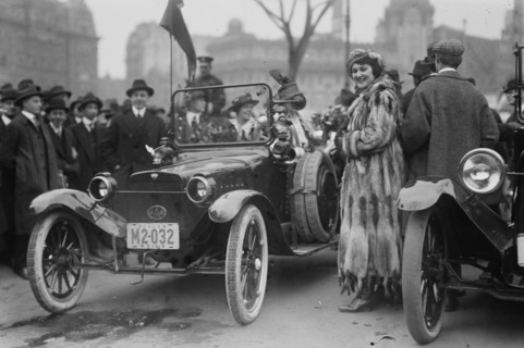 Golden Flyer leaving N.Y., 4/6/17 with Claire Rochester 1917
