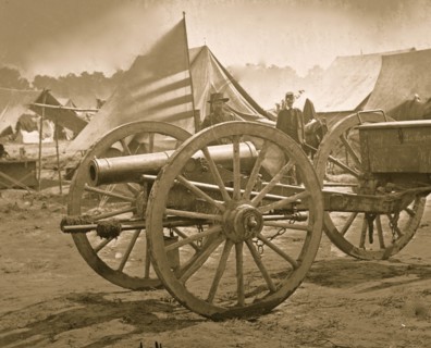 Hanover Court House, Virginia (vicinity). 12-pdr. Howitzer captured by 17th New York & 12th Maine Regiments. (Butterfield's Brigade) 1862