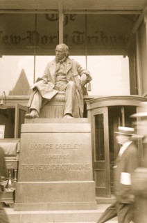 Horace Greely Statue nown