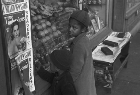 Peering into a Window of Fruits & Groceries 1937