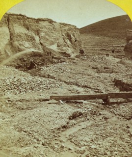 Hydraulic gold mining, Virginia City. 1871