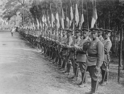 Imperial Cavalry Guard in formation with pennants