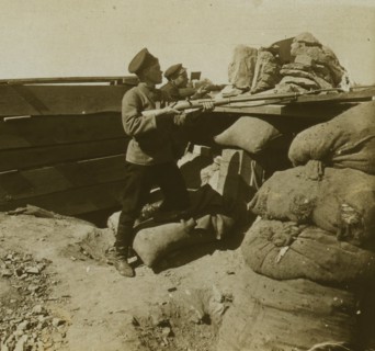 Inside a Russian fort during the siege  1905