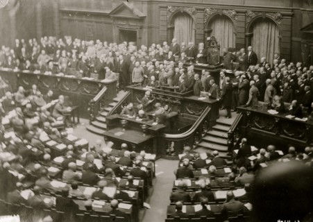 Interior of the German Reichstag in Session