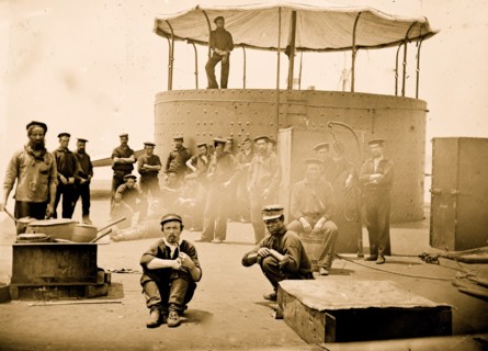 James River, Virginia. 100 pounder. gun on Confederate gunboat TEASER captured on July 4, 1862 by U.S.S. MARATANZA 1864