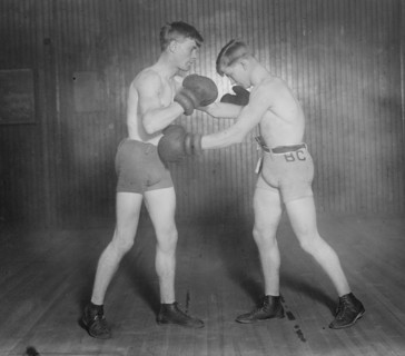 Knockout Brown "kid Brown" and sparring partner 1912