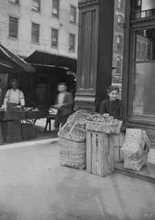 Lena Lochiavo, 11 years old, 209 W. Sixth St., Basket Seller, Sixth Street Market,  1908