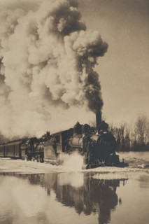 Locomotive in High Water 1907