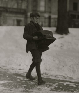 Delivering a heavy typewriter about half a mile. 1917