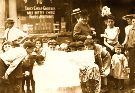 Lower East  Side Children Lick Blocks of Ice to Keep Cool 1912