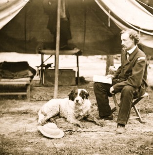 Lt. George A. Custer with dog 1863