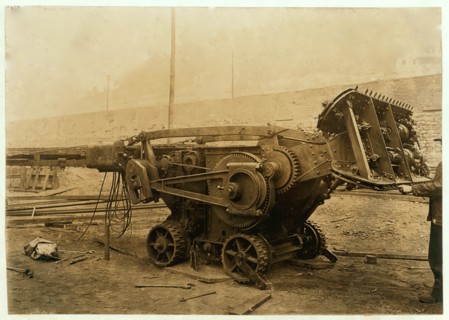 Machine used in Gary W. Va. mine that digs the coal and loads it on the car.  1908