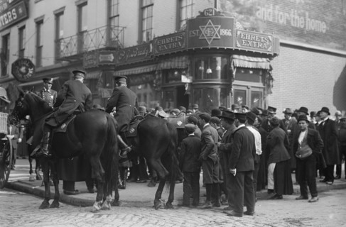 Mounted Police attempt to control Labor riots in NYC 1916