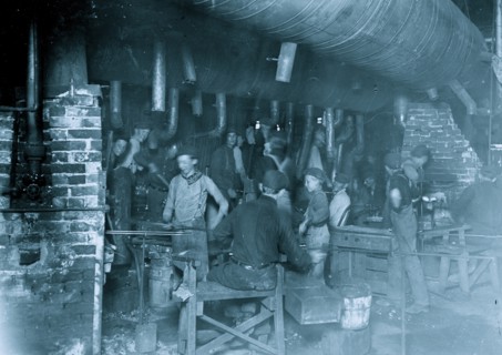 Night Scene, in an Indianapolis Glass Works. 1908