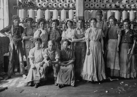 Operatives in Indianapolis Cotton Mill. Noon Hour. 1908