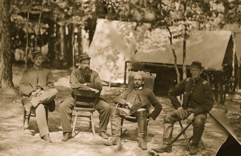 Petersburg, Va. Officers of the 1st Massachusetts Cavalry at Army of the Potomac headquarters 1864