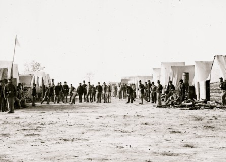 Petersburg, Virginia (vicinity). Playing ball. Camp of 13th New Heavy Artillery 1864