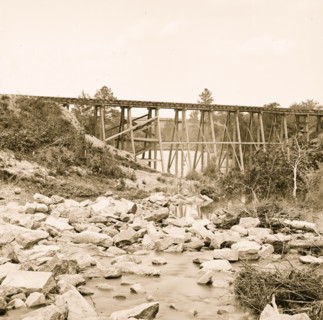 Petersburg, Virginia  Railroad trestle across Indian Town creek 1865
