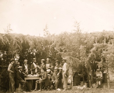 Petersburg, Virginia. Group at Telegraphic Corps quarters. Headquarters, Army of the Potomac 1863