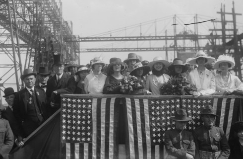 FDR attends launch of the Battleship Tennessee as Secretary of the Navy 1919