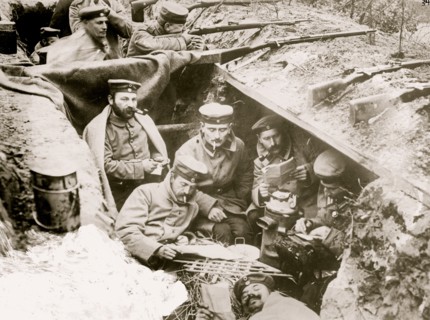 quiet moment in German trenches