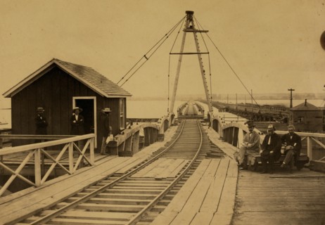 New bridge over Potomac River on the Washington, Alexandria and Georgetown Railroad. 1863