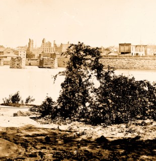 Richmond, Va. Ruins of Mayo's Bridge; the city beyond 1865