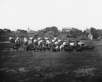 Richmond, Va. Wagon train of Military Telegraph Corps 1865