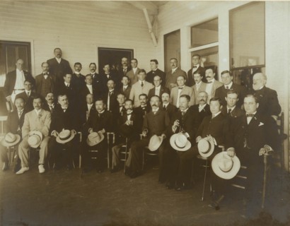 Russian & Japanese delegates and members of the press  1905