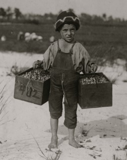 Salvin Nocito, 5 years old, carries 2 pecks of cranberries for long distance to the "bushel-man." Whites Bog, Browns Mills, N.J. 1910