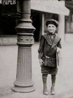 7 yr. old news-boy, without a badge, who tried to "short-change" me when he sold me a paper.  1912