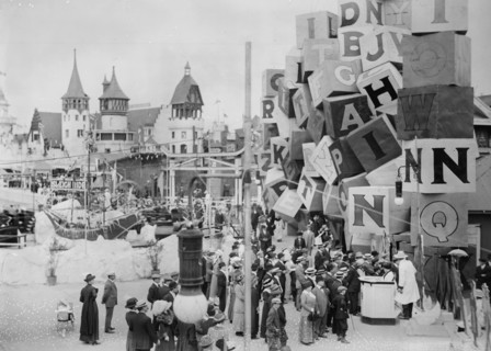 Luna Park Amusements on Coney Island open with the Steeplechase. 1902