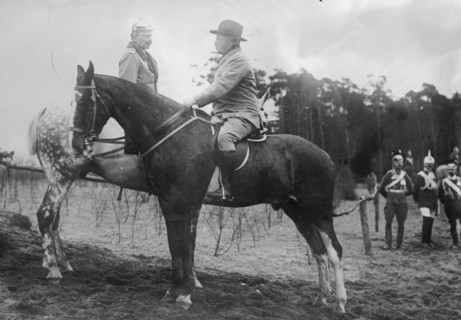 Theodore Roosevelt Greets the German Kaiser, both on horseback in Germany