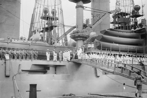 Togo is received on the Battleship North Dakota 1911