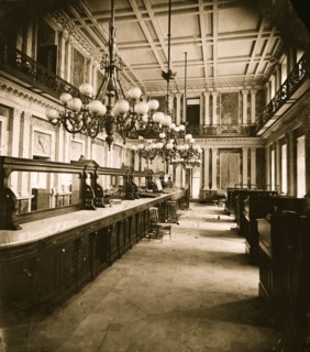 Treasury Dept. in Lincoln's time (cash room - behind the desks). 1863