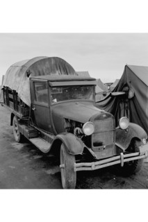 Truck Parked by Tent in FSA site 1939
